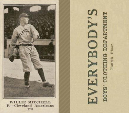 1916 Everybody's Willie Mitchell #123 Baseball Card