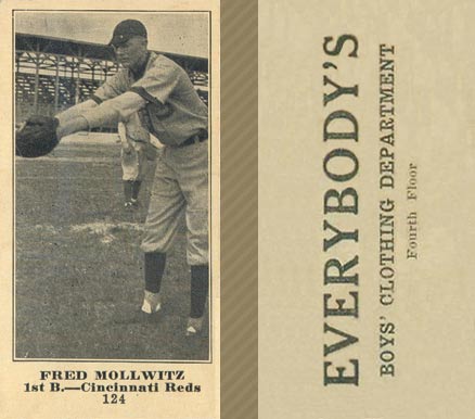 1916 Everybody's Fred Mollwitz #124 Baseball Card