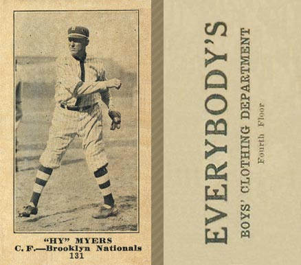 1916 Everybody's Hy Myers #131 Baseball Card