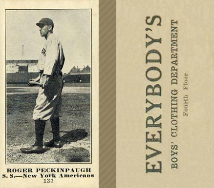 1916 Everybody's Roger Peckinpaugh #137 Baseball Card