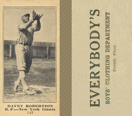1916 Everybody's Davey Robertson #143 Baseball Card