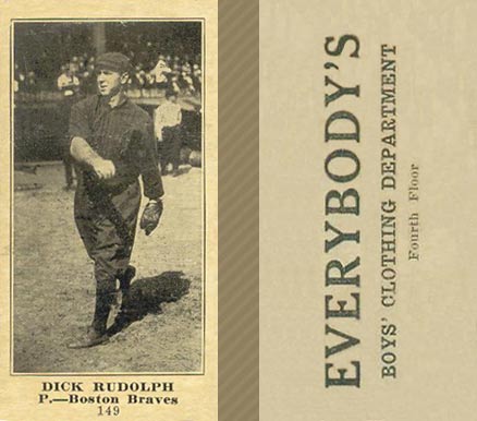 1916 Everybody's Dick Rudolph #149 Baseball Card