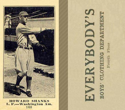 1916 Everybody's Howard Shanks #160 Baseball Card