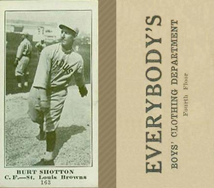 1916 Everybody's Burt Shotton #163 Baseball Card