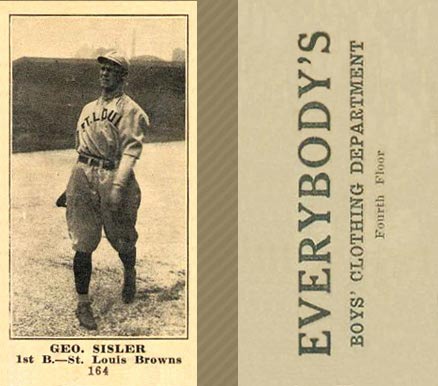 1916 Everybody's Geo. Sisler #164 Baseball Card