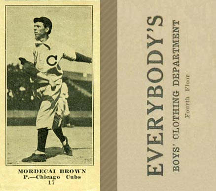 1916 Everybody's Mordecai Brown #17 Baseball Card
