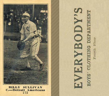 1916 Everybody's Billy Sullivan #172 Baseball Card