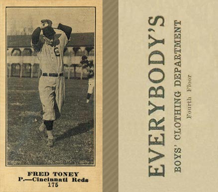 1916 Everybody's Fred Toney #175 Baseball Card