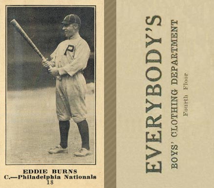 1916 Everybody's Eddie Burns #18 Baseball Card