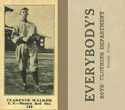 1916 Everybody's Clarence Walker #183 Baseball Card
