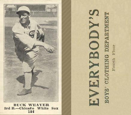 1916 Everybody's Buck Weaver #186 Baseball Card