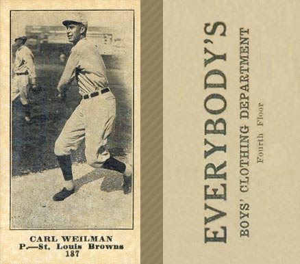 1916 Everybody's Carl Weilman #187 Baseball Card