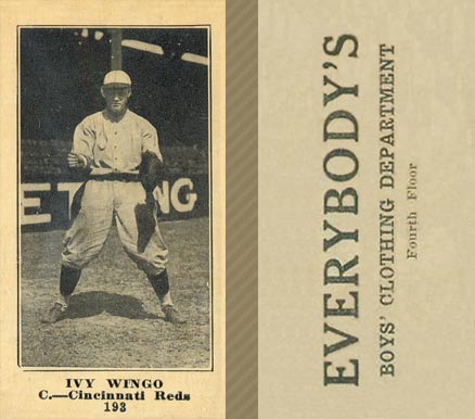 1916 Everybody's Ivy Wingo #193 Baseball Card