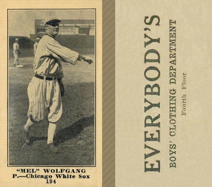 1916 Everybody's Mel Wolfgang #194 Baseball Card