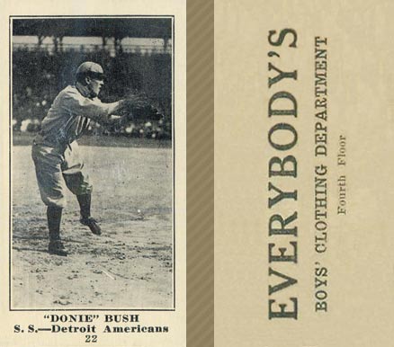 1916 Everybody's Donnie Bush #22 Baseball Card