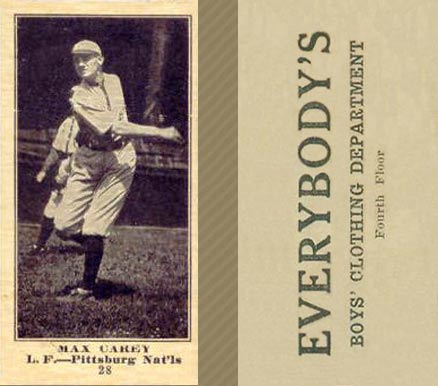 1916 Everybody's Max Carey #28 Baseball Card
