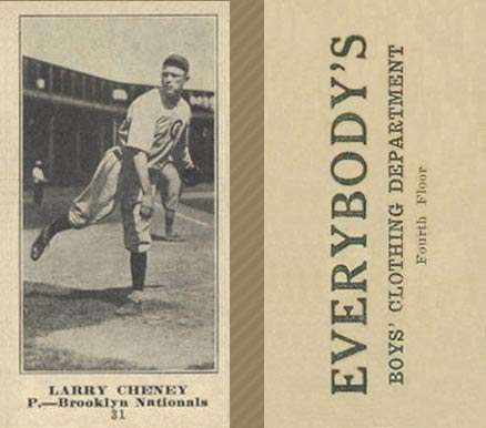 1916 Everybody's Larry Cheney #31 Baseball Card