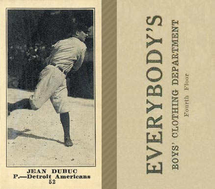 1916 Everybody's Jean Dubuc #52 Baseball Card