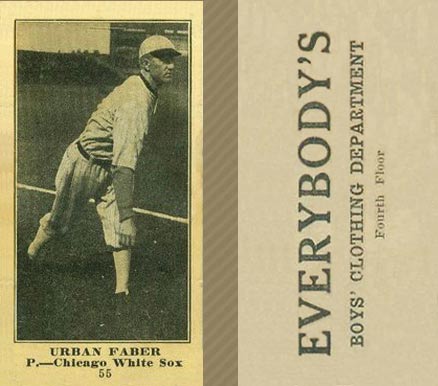 1916 Everybody's Urban Faber #55 Baseball Card