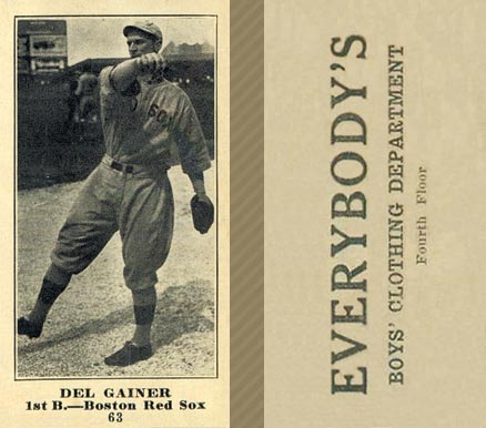 1916 Everybody's Del Gainer #63 Baseball Card