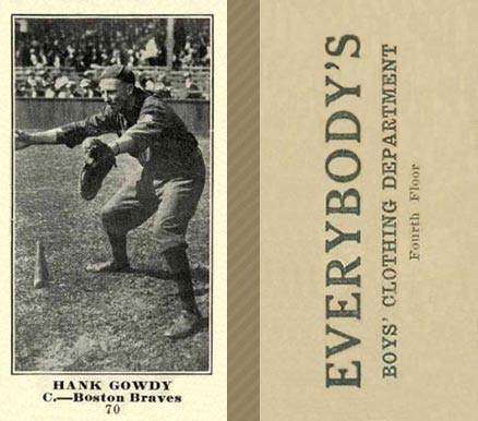1916 Everybody's Hank Gowdy #70 Baseball Card