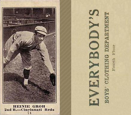 1916 Everybody's Heinie Groh #74 Baseball Card