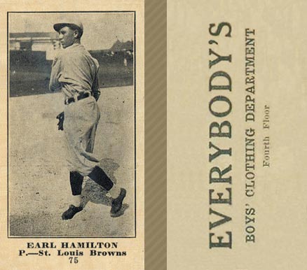 1916 Everybody's Earl Hamilton #75 Baseball Card