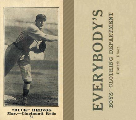 1916 Everybody's Buck Herzog #81 Baseball Card