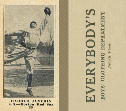 1916 Everybody's Harold Janvrin #89 Baseball Card