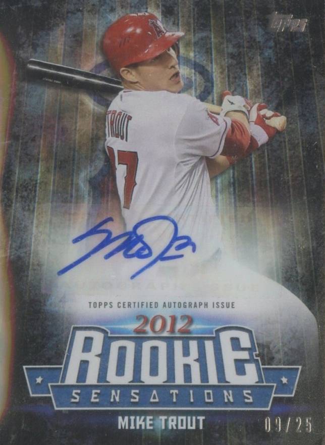 2015 Topps Update Rookie Sensations Autograph Mike Trout #RSA-MT Baseball Card