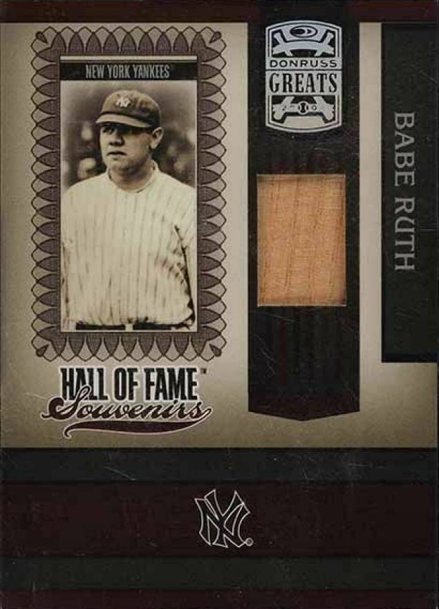 2005 Donruss Greats Hall of Fame Souvenirs Material Bat Babe Ruth #9 Baseball Card