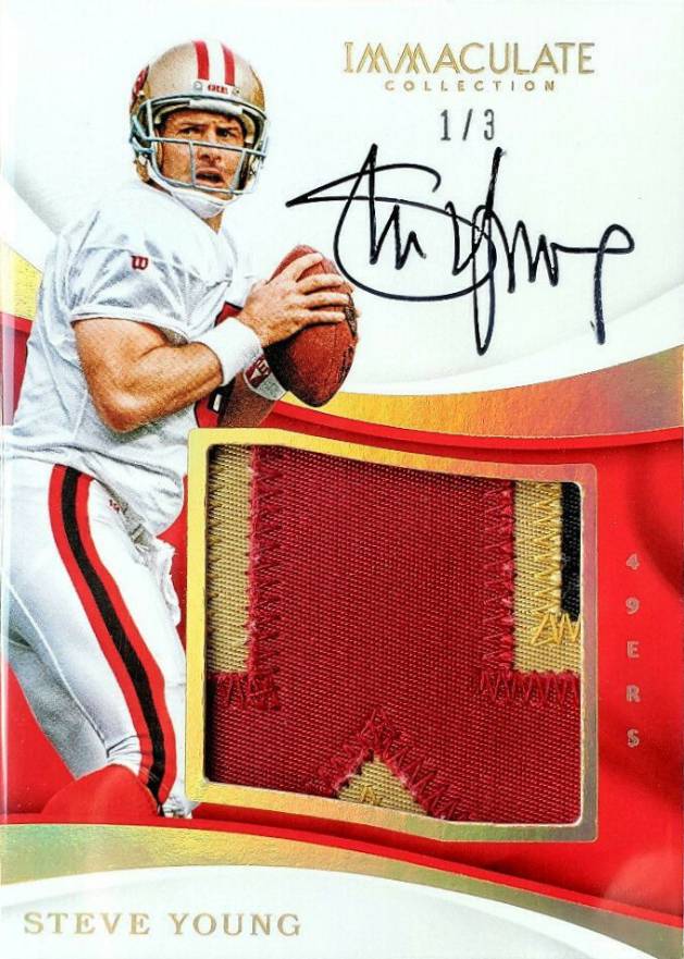 2017 Panini Immaculate Collection Premium Patch Autograph Steve Young #PP-SY Football Card