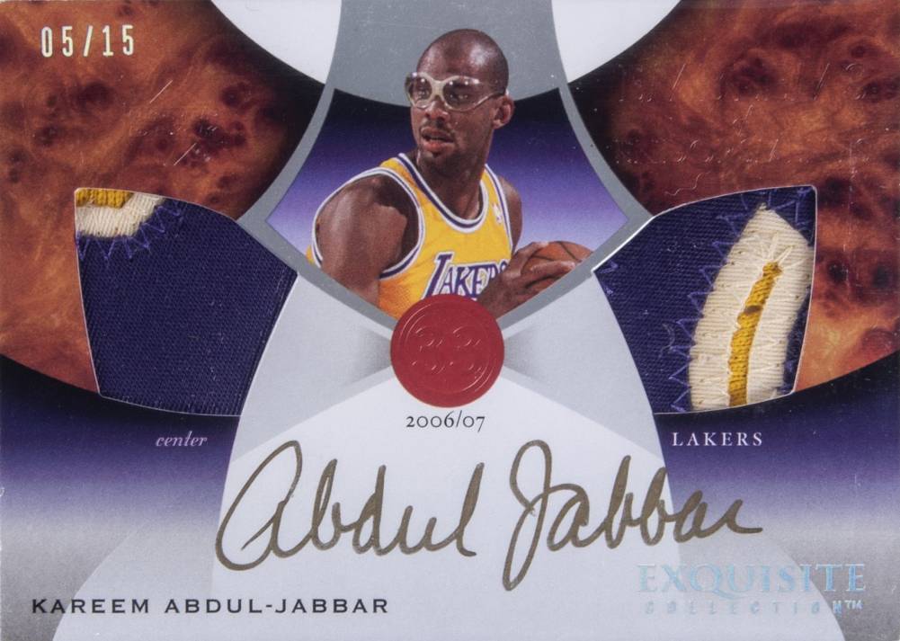 2007 Upper Deck Exquisite Collection Emblems of Endorsements Kareem Abdul-Jabbar #EE-KA Basketball Card