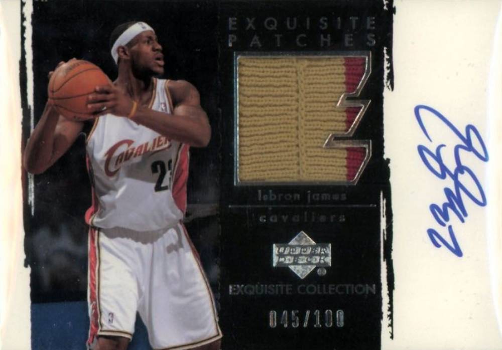 2003 Upper Deck Exquisite Collection Autograph Patches LeBron James #AP-LJ Basketball Card