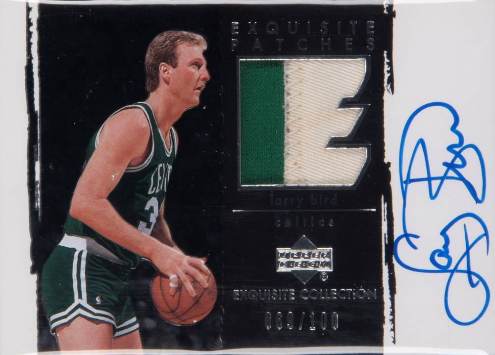 2003 Upper Deck Exquisite Collection Autograph Patches Larry Bird #AP-LB Basketball Card
