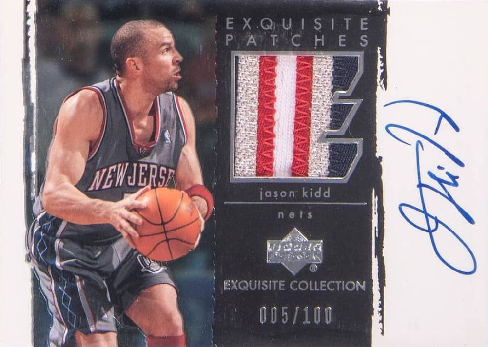 2003 Upper Deck Exquisite Collection Autograph Patches Jason Kidd #AP-JK Basketball Card