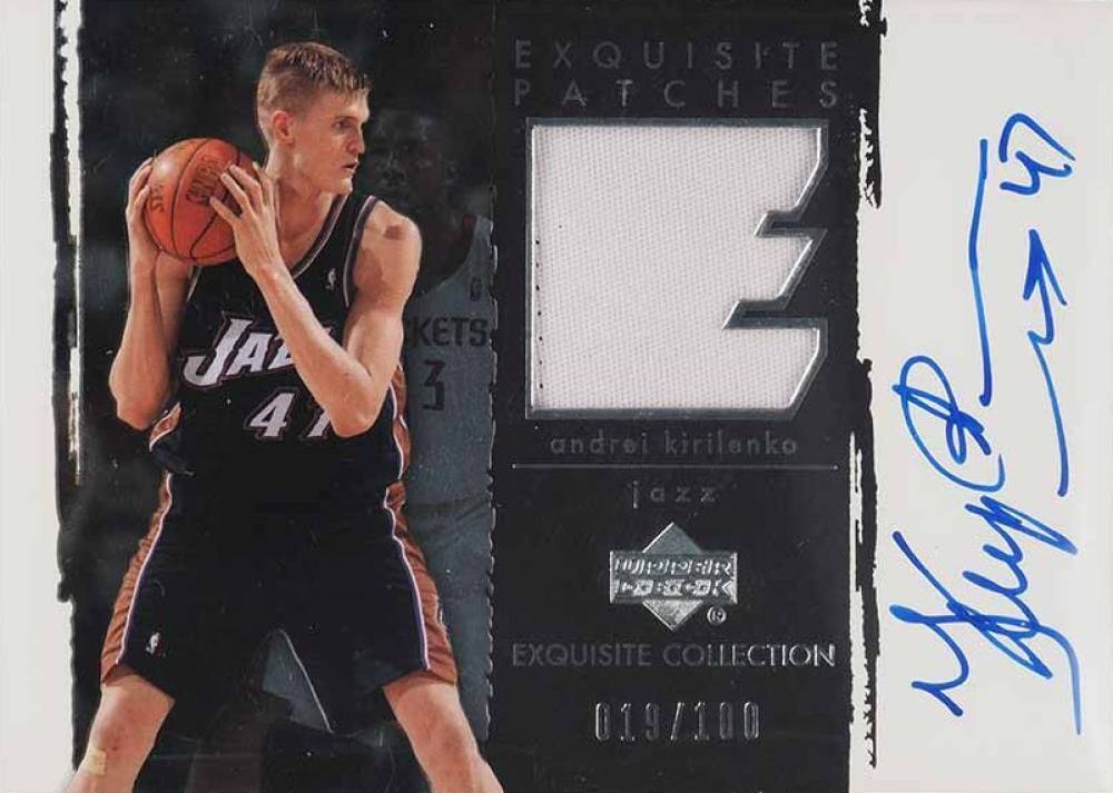 2003 Upper Deck Exquisite Collection Autograph Patches Andrei Kirilenko #AP-AK Basketball Card