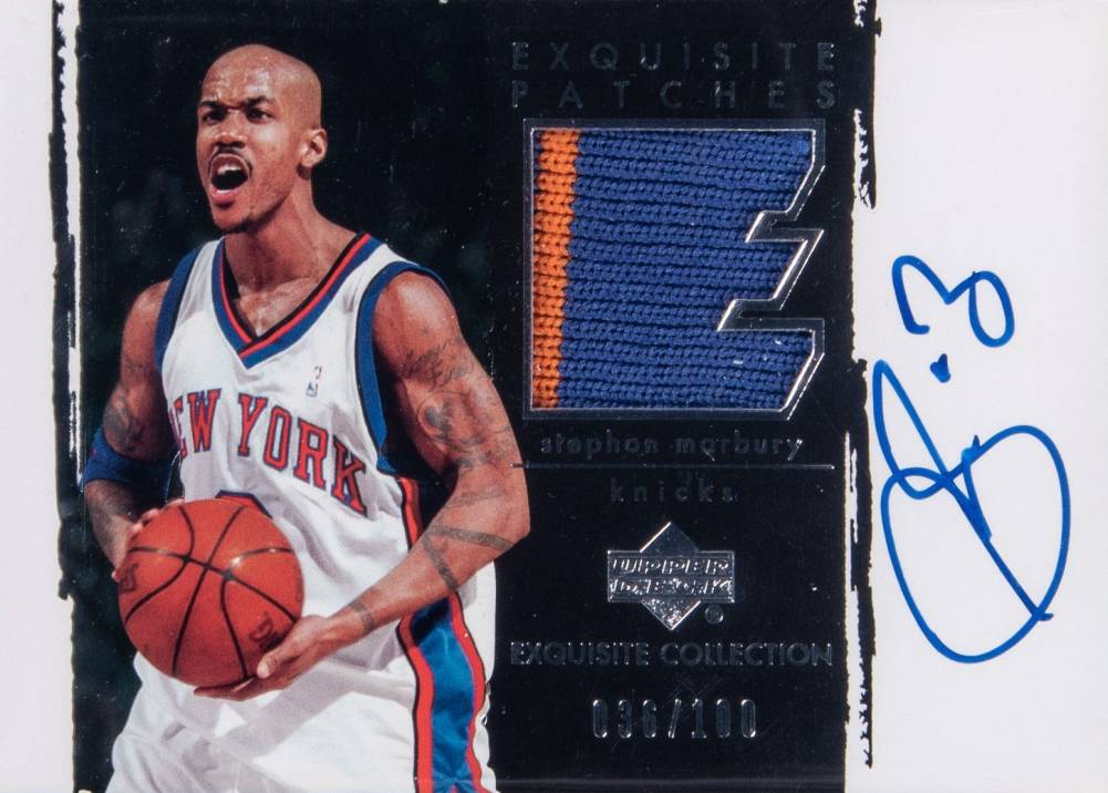 2003 Upper Deck Exquisite Collection Autograph Patches Stephon Marbury #AP-ST Basketball Card