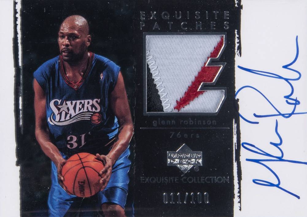 2003 Upper Deck Exquisite Collection Autograph Patches Glenn Robinson #AP-GR Basketball Card