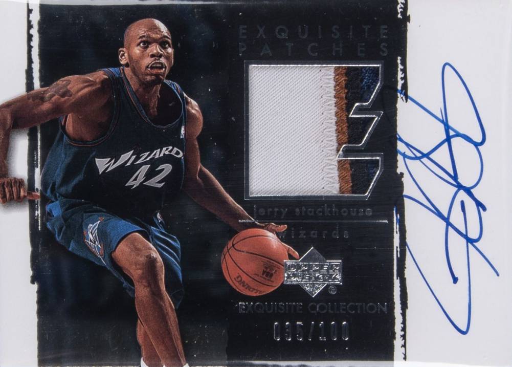 2003 Upper Deck Exquisite Collection Autograph Patches Jerry Stackhouse #AP-JS Basketball Card