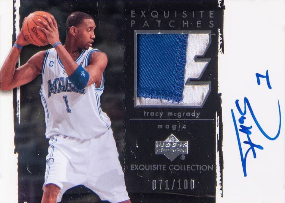 2003 Upper Deck Exquisite Collection Autograph Patches Tracy McGrady #AP-TM Basketball Card