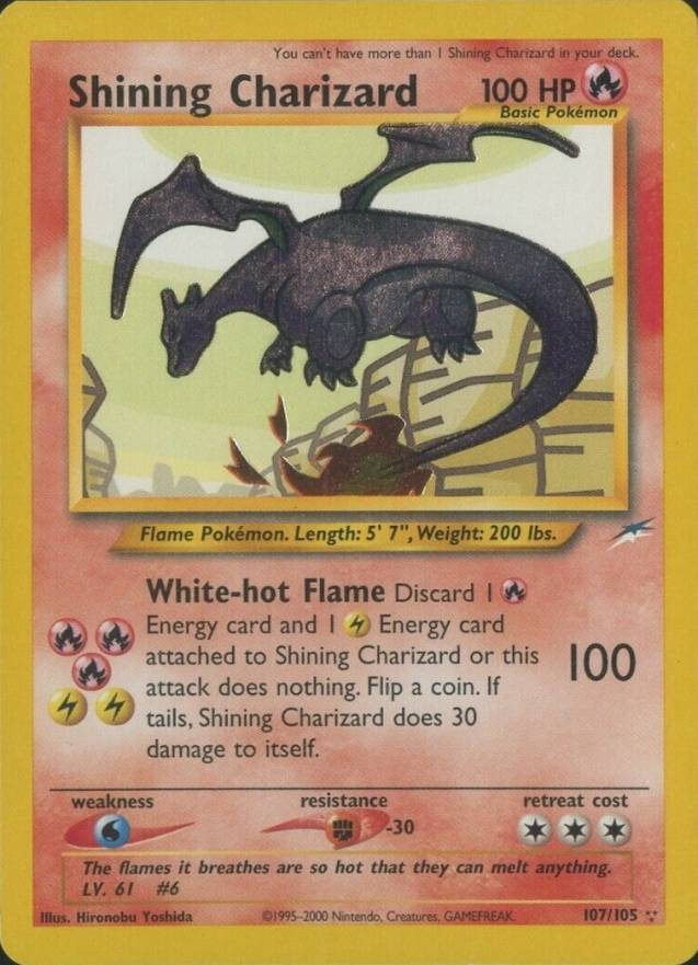 2002 Pokemon Neo Destiny  Shining Charizard #107 TCG Card