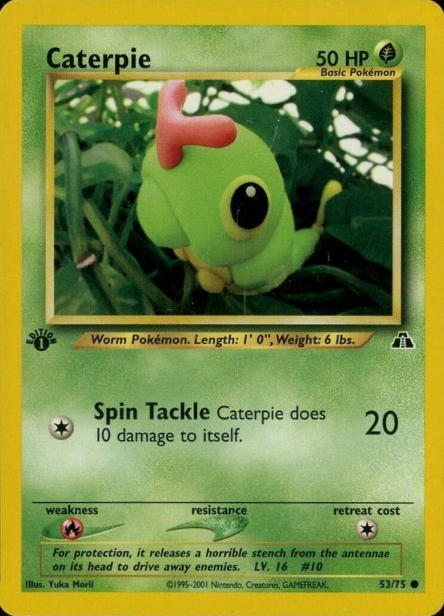 2001 Pokemon Neo Discovery Caterpie #53 TCG Card