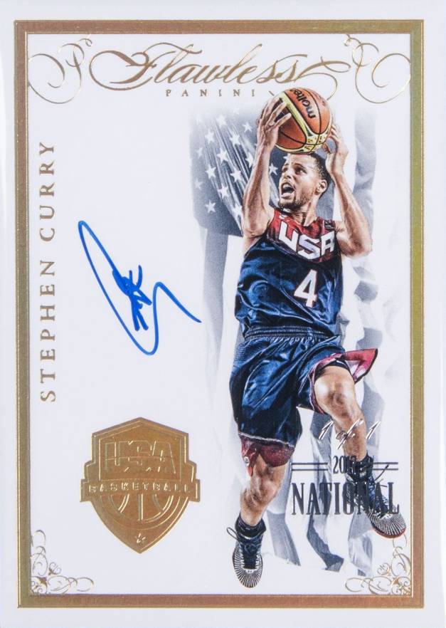 2014 Panini Flawless Team USA Autographs Stephen Curry #B-SC Basketball Card