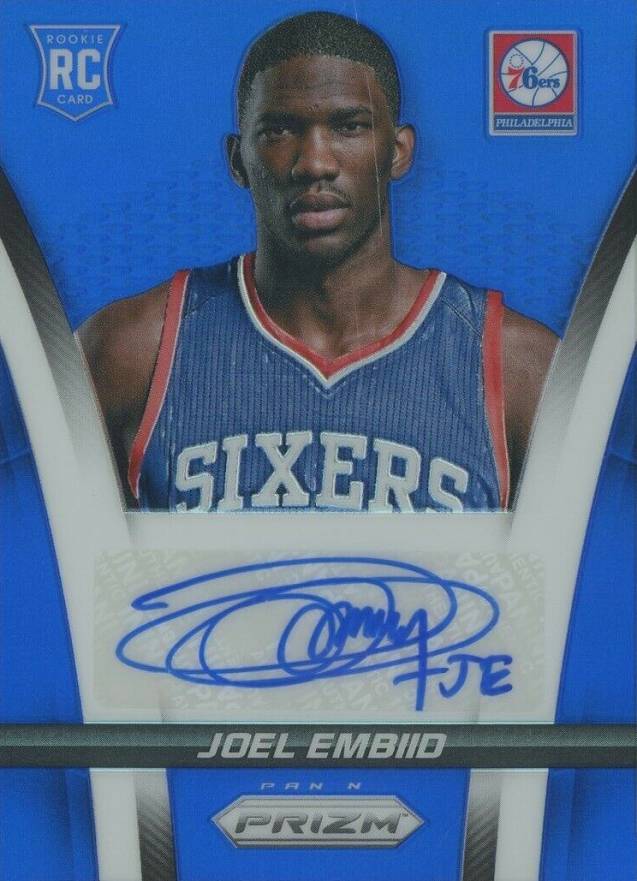 2014 Panini Prizm Rookie Autographs Joel Embiid #3 Basketball Card