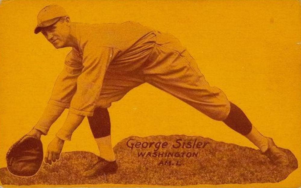 1926 Exhibit Postcard backs (1926-1929) George Sisler # Baseball Card