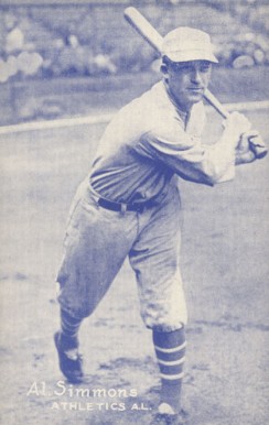 1926 Exhibit Postcard backs (1926-1929) Al Simmons-Athletics A.L. # Baseball Card