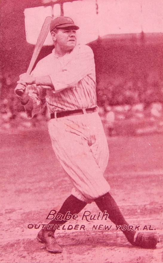 1926 Exhibit Postcard backs (1926-1929) Babe Ruth # Baseball Card