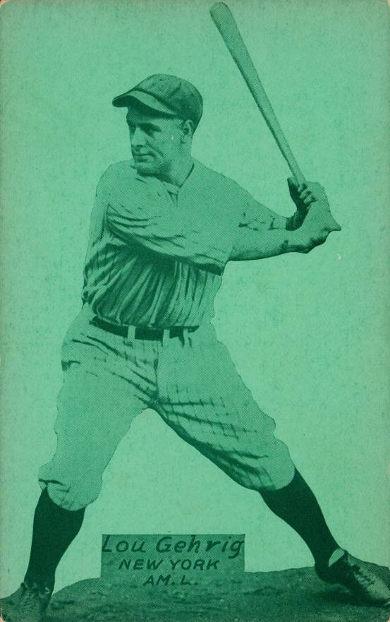 1926 Exhibit Postcard backs (1926-1929) Lou Gehrig # Baseball Card