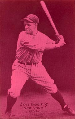1926 Exhibit Postcard backs (1926-1929) Lou Gehrig # Baseball Card